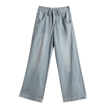 XS-4XL Plus Størrelse Løse Jeans Kvinder Casual Jeans 2018 Sommer Efterår Tynd Denim Bukser Lige Brede Ben Jeans