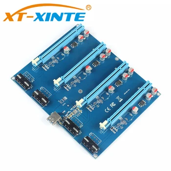 XT-XINTE PCI-E PCIe-adapterkort 1 til 4 1X til 16X Slot Riser Mining-Kort PC-Stik for Miner BTC Bitcoin