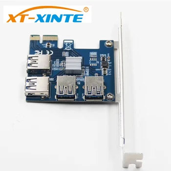 XT-XINTE Riser-Kort PCI-E USB 3.0 PCIe Port Multiplier-Kort PCI Express-PCIe 1 til 4 PCI-E er til PCI-E til BTC Miner Maskine