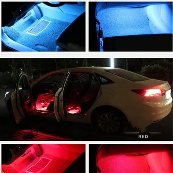 XUNMA Bil LED Strip Light 4stk LED lysstofrør 16 Farver Styling Dekorative Atmosfære Lamper Bil Interiør Lys Med Fjernbetjening