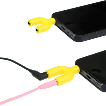 Y-form 3,5 mm hanstik til 2 Port 3,5 mm Female Audio Stero Splitter til Hovedtelefoner og Headset Splitter Adapter