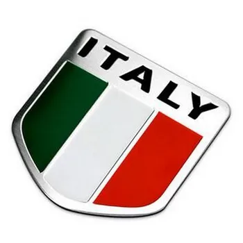 YAQUICKA 2pcs/masse Italien italiensk Flag Bil Logo Badge Decal Sticker Passer Til Benz, VW, Fiat Maserati Lancia Styling