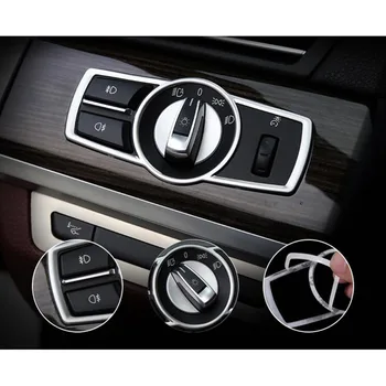 YAQUICKA 3x Bilen Forlygte Head Light Switch Knap Indretning Frame Trim Klistermærke Til BMW 5-Serie F10 2011-Styling
