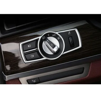 YAQUICKA 3x Bilen Forlygte Head Light Switch Knap Indretning Frame Trim Klistermærke Til BMW 5-Serie F10 2011-Styling
