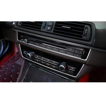 YAQUICKA Rustfrit Stål 2stk Bil Centrale Konsol CD-Panel Strimler Trim Styling Klistermærke Til BMW 5-Serie 520 523 525li 2011-2017