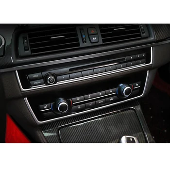 YAQUICKA Rustfrit Stål 2stk Bil Centrale Konsol CD-Panel Strimler Trim Styling Klistermærke Til BMW 5-Serie 520 523 525li 2011-2017