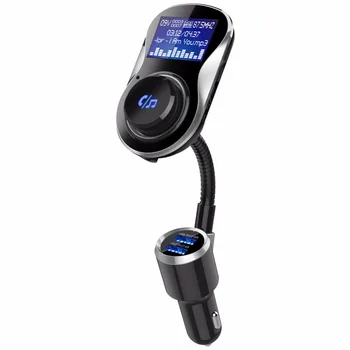 YASOKRO FM-Senderen Modulator Bil Audio MP3-Afspiller, Bluetooth Håndfri Bil sæt med 3.1 for En Hurtig Opladning Dobbelt USB Bil Oplader