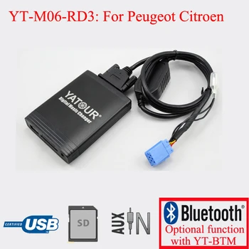Yatour bil-CD, USB, SD-afspiller til AUX-Peugeot-Citroen RD3