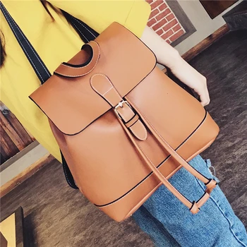 YBYT mærke 2018 nye vintage afslappet kvinder PU læder teenagere preppy stil rygsæk kvindelige shopping tasker damer rejse rygsække