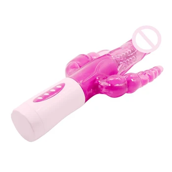 YEMA 12 Modes Vibration & 4 Funktion 360 Rotation Dobbelt Gennemføringer Kanin Anal Vibrator Sex Legetøj til Kvinde Sex-Produkter