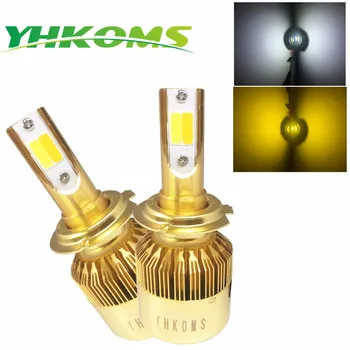 YHKOMS H7 LED H4 9005 9006 H8 H11 H1 H3 880 881 H27 Bil LED-Forlygter 3000K 6000K Dual farve Auto Led Lys Tåge Lys 12V