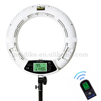 Yidoblo hvide FE-480II Dæmpbar Bi-color Ring Lys 480 LED Video Fortsætte Lampe LCD-RC Fotografiske Belysning +2M stå+Blødt etui