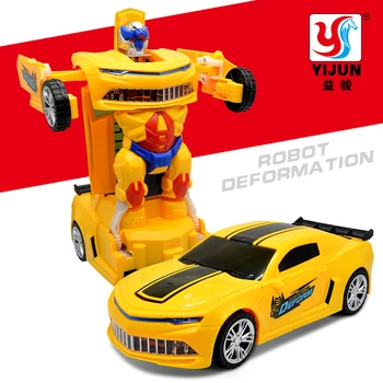 YIJUN 3D-Blinkende Led-Lys, Musik, Bil El Deformation Toy Cars Børn Toy børnegave legetøjsbiler