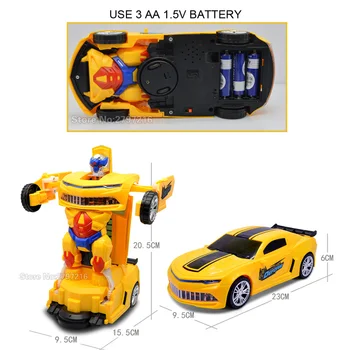 YIJUN 3D-Blinkende Led-Lys, Musik, Bil El Deformation Toy Cars Børn Toy børnegave legetøjsbiler