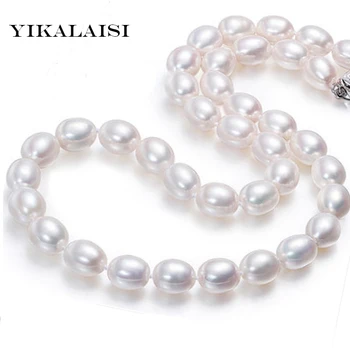 YIKALAISI 2017 Classic Slip Vand naturlige perle choker halskæde til kvinder mode 925 sterling Sølv smykker Fire Længde