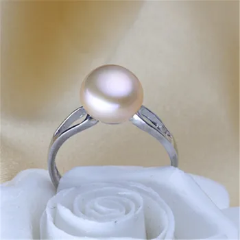 YIKALAISI 2017 Fashion Perle Ring Smykker Oval Ferskvands Perle Ring vielsesringe 925 Sterling Sølv smykker Til Kvinder