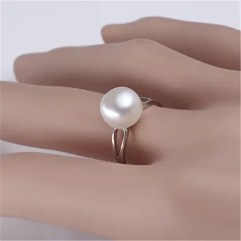 YIKALAISI 2017 Fashion Perle Ring Smykker Oval Ferskvands Perle Ring vielsesringe 925 Sterling Sølv smykker Til Kvinder