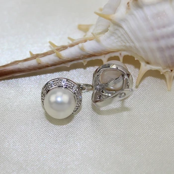 YIKALAISI 2017 mode Naturlige Perle smykker 8-9mm stud Øreringe Til Kvinder 925 Sterling Sølv Smykker Perle Øreringe Bryllup