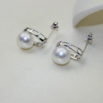 YIKALAISI 2017 mode Naturlige Perle Øreringe Til Kvinder Ferskvands Perle smykker 925 sterling Sølv Smykker til kvinder gave