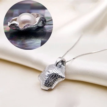 YIKALAISI 2017 Perle Halskæde Perle Smykker 925 Sterling Sølv Smykker Til Kvinder Naturlige Ferskvands Perle Vedhæng Seashell