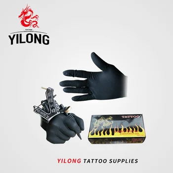 YILONG 100 stk Høj Kvalitet Tattoo & Body Art Sorte Engangs Tatovering Latex Handsker til Rådighed, Størrelse, Tilbehør Gratis Fragt
