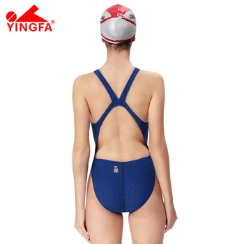 Yingfa fina godkendt et stykke træning konkurrence vandtæt haj hud resistente kvinders badetøj plus size badetøj