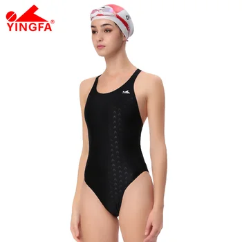 Yingfa fina godkendt et stykke træning konkurrence vandtæt haj hud resistente kvinders badetøj plus size badetøj