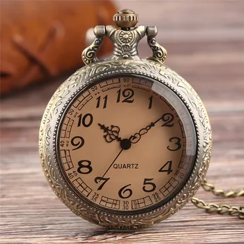YISUYA Gennemsigtig Tawny Fuld Hunter Pocket Watch Mænd Vintage Vedhæng Kvarts Retrol Kvinder Ure Børne Fødselsdag Gave Ur Reloj