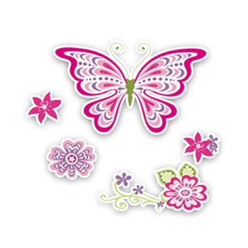 YJZT 14.8CM13.1CM Interessant Tegneserie Butterfly Farvede PVC Bil Mærkat Grafisk Dekoration C1-5075