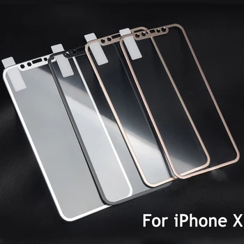 YKSPACE Til iPhone 7 8 Plus X 3D Buede Titanium Kant 9H HD Hærdet Glas Fuld Dækning Beskyttende Folie skærmbeskytter