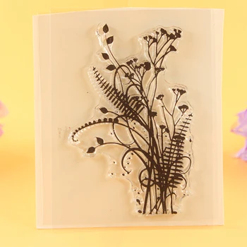 YLCS041 blomster silikone klare stempler, der til Scrapbooking DIY foto album kort dekoration gummi stempel gennemsigtig stempel 7*9cm