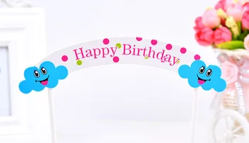 Ynaayu 1stk Søde Smil Kage Topper Happy Birthday Cake Topper Baby Fødselsdag Dekoration Børn Kage Toppers Fødsel Til Fest