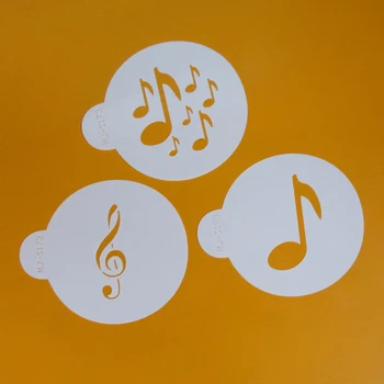 YO 3pcs/masse Musikalske Bemærk Cookie Stencil Kiks Skimmel Bagning Værktøjer Kage Cookie Slik&Håndværk Værktøjer, Kager Og Cupcakes Stencils