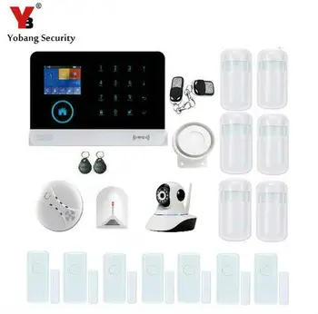 Yobang Sikkerhed WIFI GSM RFID-Trådløs Sikkerhed Alarm Smart APP Control Network Camera SMS Alarm System Med Glas Pause Sensor