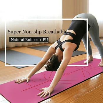 Yoga Pilates Mat PU 5mm for Begyndere og Seniorer Super Non-Slip Udvidet Træning, Yoga, Pilates Fitness Motion Fitness Mat