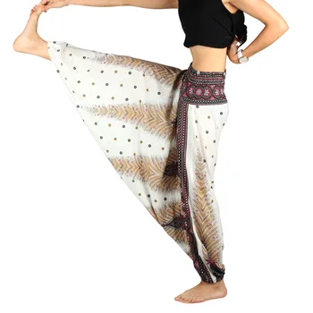 Yoga Sarouel Trykt Kvinder Plus Size Fitness Tøj Dans Underbukser Trænings Bukser Med Høj Talje Comfy Løs Indiske Bukser
