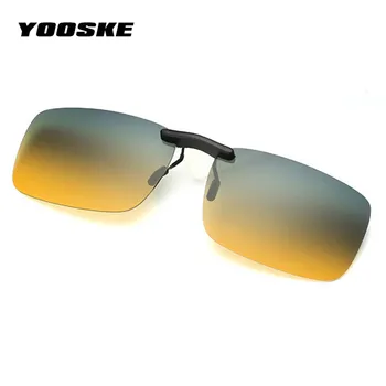 YOOSKE Uindfattede Polariserede Solbriller Klip på Briller til Føreren Kørsel Mænd Flip Nærsynethed på Sol Briller Night Vision Linse UV400