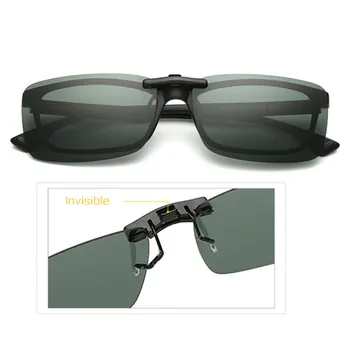 YOOSKE Uindfattede Polariserede Solbriller Klip på Briller til Føreren Kørsel Mænd Flip Nærsynethed på Sol Briller Night Vision Linse UV400