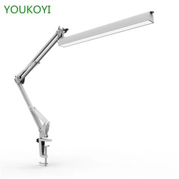 YOUKOYI A16 USB-LED bordlampe 220V med Klip 3 Niveau Lysdæmper Udarbejdelsen Bord Lys Swing Arm Arkitekt Undersøgelse Lampe Eye-omsorg Hvid