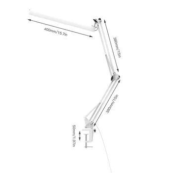 YOUKOYI A16 USB-LED bordlampe 220V med Klip 3 Niveau Lysdæmper Udarbejdelsen Bord Lys Swing Arm Arkitekt Undersøgelse Lampe Eye-omsorg Hvid
