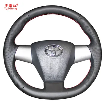 Yuji-Hong Ægte okselæder Bil Styretøj Dækker Sag for Toyota Corolla 2011 RAV4 2012-2013 Auto Hjul håndsyet Cover