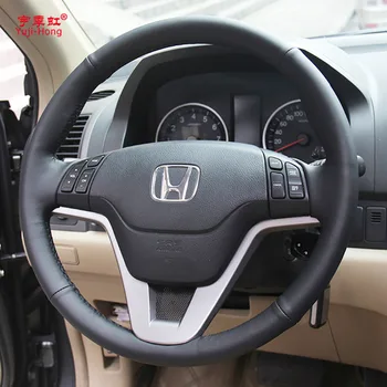 Yuji-Hong Øverste Lag Ægte okselæder Rattet Dækker Tilfældet for Honda CRV 2007-2011 CR-V Auto håndsyet Cover