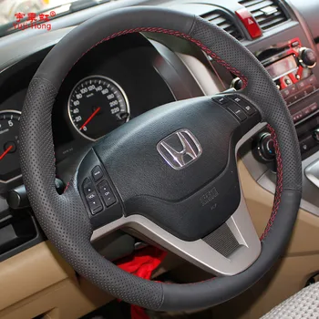 Yuji-Hong Øverste Lag Ægte okselæder Rattet Dækker Tilfældet for Honda CRV 2007-2011 CR-V Auto håndsyet Cover