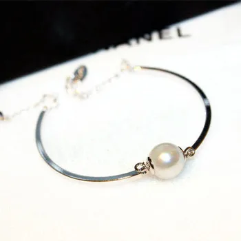 YUN RUO Fashion Brand, Steg Guld Sølv Farver Pearl Perler Armbånd Charms 316L Rustfrit Stål Smykker til Kvinden Forhindre Fade