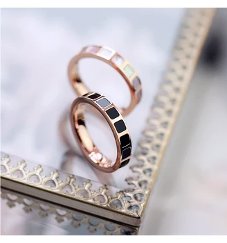 YUNRUO Nye Ankomst Rosa Guld Farve Naturlige Pink Shell Ringe Titanium Stål Smykker Kvinde Mode Tilbehør Gave Aldrig Falme