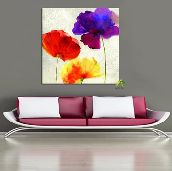 YWDECOR Stor størrelse Farverige Blomster Akvarel HD Udskriver og Moderne Lærred Maleri Plakat Væg Kunst Billedet Stue Sofa Hjem Indretning