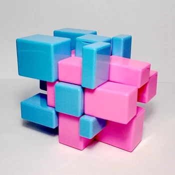 Zcube Pink Blå 3x3x3 Stemmer Belagt Cube Hastighed Magiske Terning Puslespil Pædagogisk Legetøj for Børn Børn, Baby