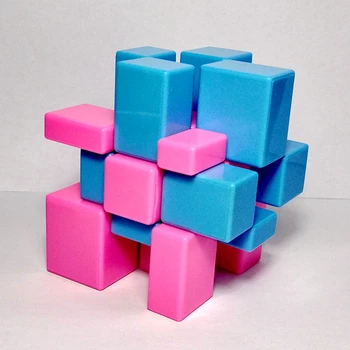 Zcube Pink Blå 3x3x3 Stemmer Belagt Cube Hastighed Magiske Terning Puslespil Pædagogisk Legetøj for Børn Børn, Baby