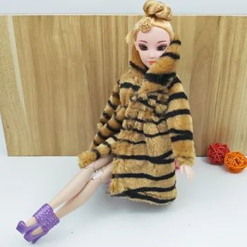Zebra Dyre Print Mode Dukke Tøj Til Barbie Dukke Udstyr Vinteren Bære Tøj, Dukke Kjole 1/6 BJD Dukke Tilbehør Toy