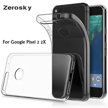 Zerosky Soft TPU Silicone Gummi Gennemsigtig Stødsikkert etui Til Google Pixel 2 2XL Dække Telefonen Tilfælde Beskyttende Hud